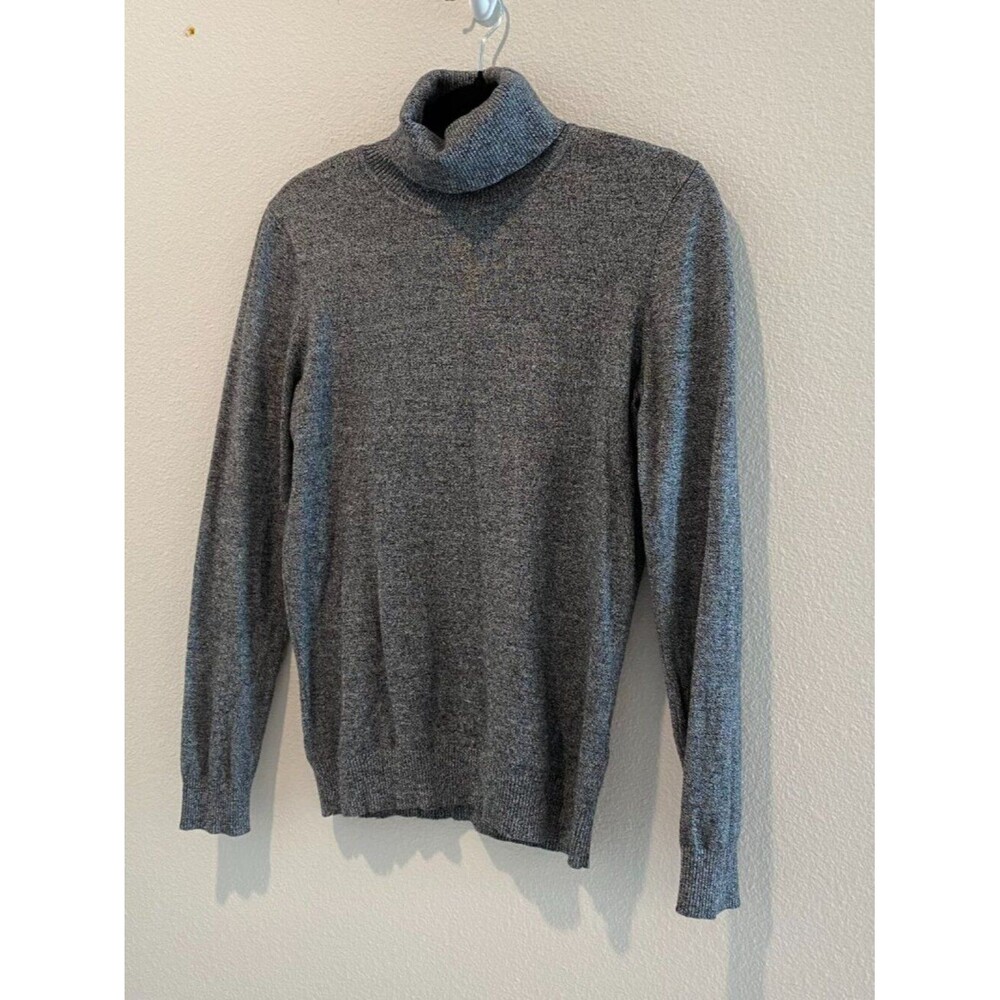 Andrew Marc Gray Turtleneck Sweater Women Medium Heathered Knit Pullover